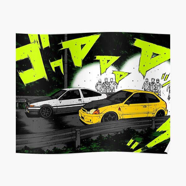 Initial D Civic vs AE86 Poster RB2806 product Offical initial d Merch