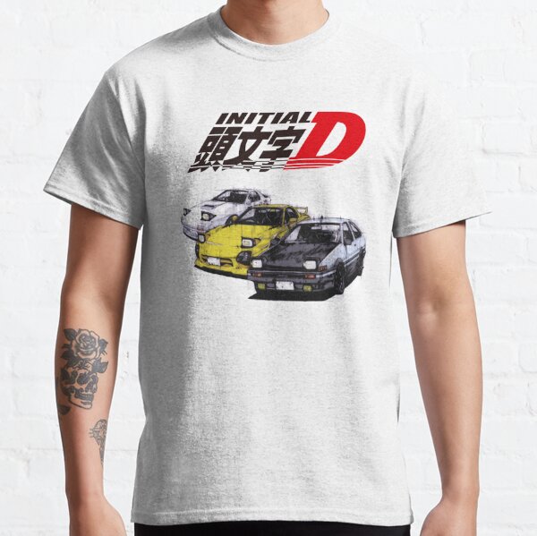 Initial D AE86 & RX7 Sketch  Classic T-Shirt RB2806 product Offical initial d Merch