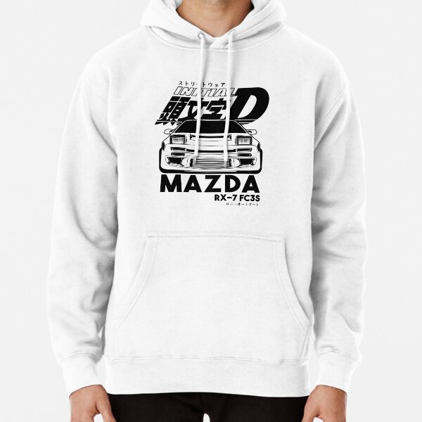 Mazda RX7 Initial D ( black  print ) Pullover Hoodie RB2806 product Offical initial d Merch