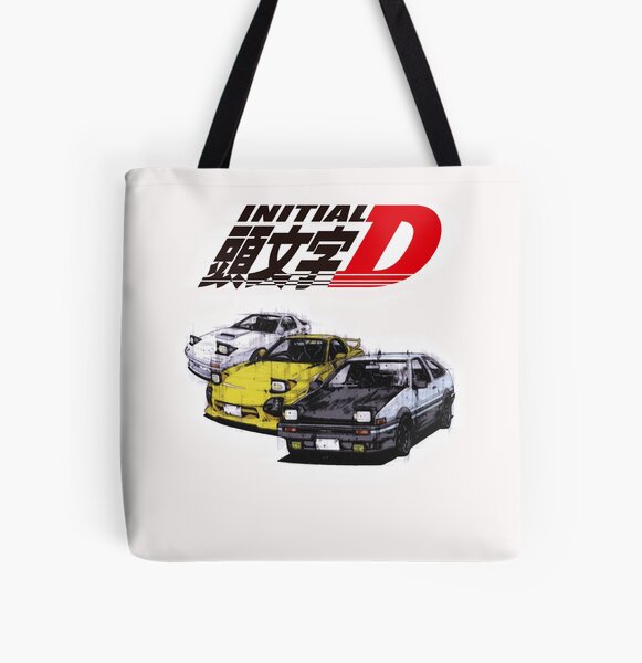 Initial D AE86 & RX7 Sketch  All Over Print Tote Bag RB2806 product Offical initial d Merch
