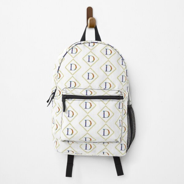 Letter D Floral Butterfly Monogram Initial D Gold Geometric Design Backpack RB2806 product Offical initial d Merch